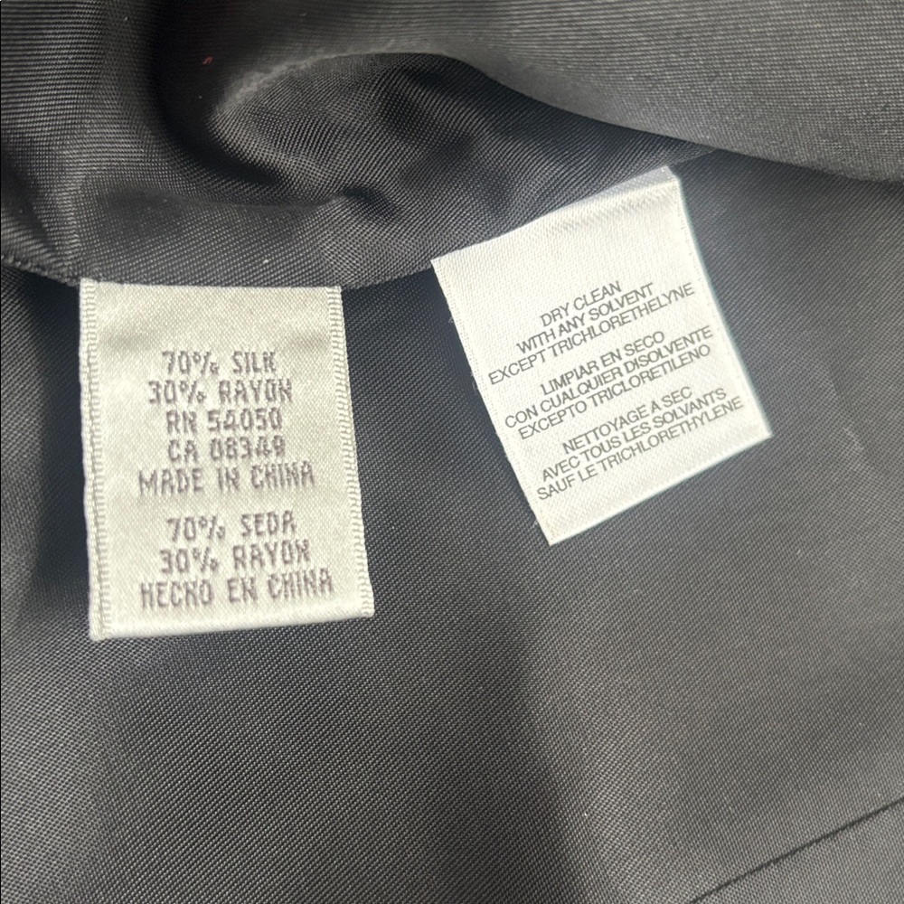 Nine West | Silk Blend Trench Coat Black and Silver Geometric Aztec Size Small - Picture 12 of 14
